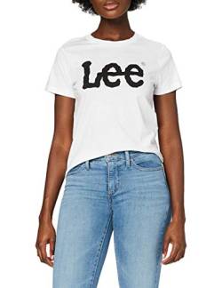 Lee Damen Logo Tee T-Shirt, Weiß, Large von Lee