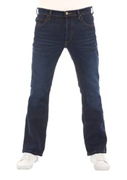 Lee Herren Jeans Bootcut Denver Hose Blau Jeanshose Männer Baumwolle Stretch Denim Blue w32, Farbe: Dark Blue Elko, Größe: 32W / 34L von Lee