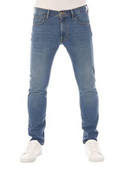 Lee Herren Jeans Luke Slim Fit Hose Blau Tapered Männer Jeanshose Baumwolle Denim Stretch Blue w30, Farbe: Used Blue (LSS2HDPD3), Größe: 30W / 30L von Lee