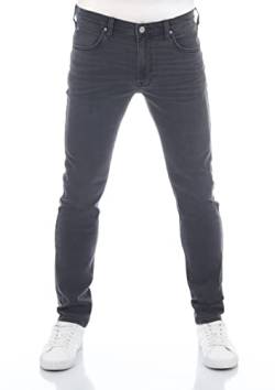 Lee Herren Jeans Luke Slim Fit Hose Grau Tapered Männer Jeanshose Baumwolle Denim Stretch Grey w30, Farbe: Dark Grey (LSS2PCQJ3), Größe: 30W / 34L von Lee