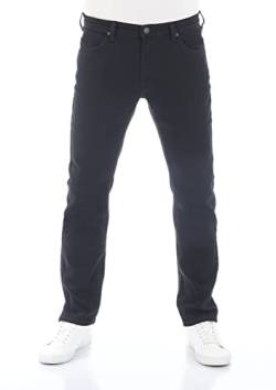 Lee Herren Jeans Regular Fit Daren Zip Fly Hose Schwarz Straight Jeanshose Baumwolle Denim Stretch Black w34, Farbe: Rinse Black, Größe: 34W / 36L von Lee