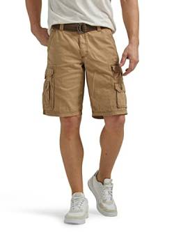 Lee Herren Lange und große Latzhose mit Gürtel Wyoming Cargo Shorts - Braun - von Lee