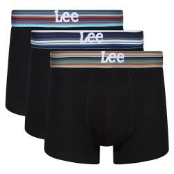 Lee Herren Men's Boxer Shorts in Black | Soft Touch Cotton Trunks Boxershorts, von Lee