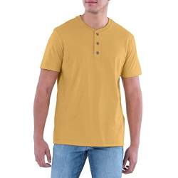 Lee Herren T-Shirt, kurzärmelig, weich, Gewaschene Baumwolle Henley-Hemd, gelb, Mittel von Lee