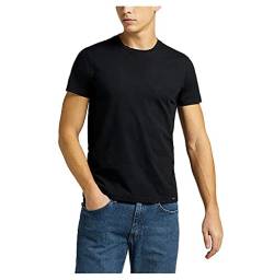 Lee Herren Twin Pack Crew Black T-shirts, Schwarz, XL von Lee