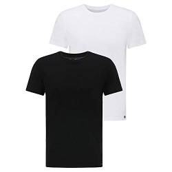 Lee Herren Twin Pack Crew T-Shirts, Schwarz & Weiß, L von Lee