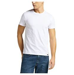 Lee Herren Twin Pack Crew White T shirts, Weiß, S EU von Lee