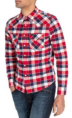 Lee Herren Western Shirt Freizeithemd, Elfenbein (Bright Red Ef), 3XL von Lee