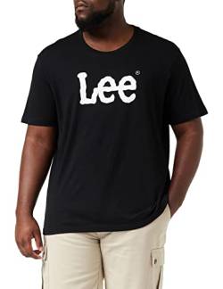 Lee Herren Wobbly Logo Tee T Shirt, Schwarz (Black 01), L EU von Lee