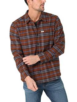 Lee Herren Workwear, lockere Passform, Lange Ärmel, Overshirt Hemd mit Button-Down-Kragen, Helles Umbra Plaid, Groß von Lee