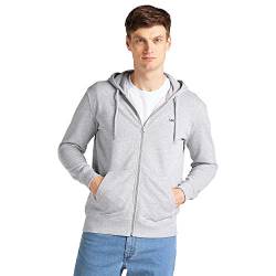 Lee Herren Zip THROUH Hoodie Kapuzenpullover, Grau (Grey Mele Mp), Large (Herstellergröße: L) von Lee