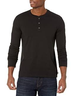 Lee Men's Long Sleeve Soft Washed Cotton Henley T-Shirt, Black, 34/36 von Lee