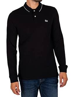 Lee Men's Longsleeve Pique Polo Shirt, Black Black, Small von Lee