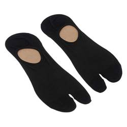 1 Paar Flip-Flop-Socken für Herren, geteilt, 2 Zehen, Tabi-Socken, Sport-Fußkettchen, Weiß, Schwarz , Einheitsgröße von Leeadwaey