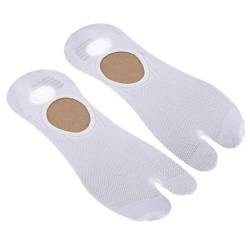 1 Paar Flip-Flop-Socken für Herren, geteilt, 2 Zehen, Tabi-Socken, Sport-Fußkettchen, Weiß, weiß, Einheitsgröße von Leeadwaey