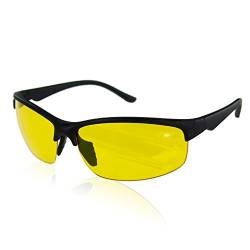 Sport-Sonnenbrille für Damen und Herren, gelbe Gläser, Nachtsichtbrille zum Autofahren, Radfahren von Leeadwaey