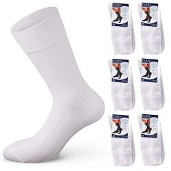 2/6/12 Paar kurze Socken aus Schottlandgarn für Herren, 100 % Made in Italy – Sanitärsocken aus antiallergischer Baumwolle – Socken ohne Gummizug für Diabetiker oder Gesundheitspersonal, 6 Paar Weiß, von Leedya