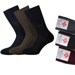 Leedya SANITÄRSOCKEN Man Made In Italy 100% Lisle Thread Handgeschnürt Half Leg Mercerized Cotton Packung mit 3 oder 6 Stück Socken ohne Gummiband für Diabetiker (39-42, 3 Paar Socken in Anthrazit) von Leedya