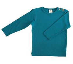 Baby Kinder Langarmshirt Bio-Baumwolle T-Shirt Shirt Jungen Mädchen Ozeanblau (86-92, Ozeanblau) von Leela Cotton