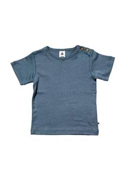 Leela Cotton Baby Kinder Kurzarm T-Shirt Bio-Baumwolle GOTS Shirt Jungen Mädchen Gr. 50 bis 128 (116, Taubenblau) von Leela Cotton