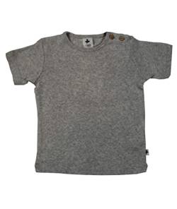 Leela Cotton Baby Kinder Kurzarm T-Shirt Bio-Baumwolle GOTS Shirt Jungen Mädchen Gr. 50 bis 128 (62/68, grau-Melange) von Leela Cotton
