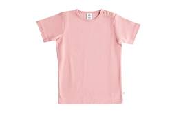 Leela Cotton Baby Kinder Kurzarm T-Shirt Bio-Baumwolle GOTS Shirt Jungen Mädchen Gr. 50 bis 128 (74/80, Altrosa) von Leela Cotton