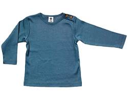 Leela Cotton Baby Kinder Langarmshirt Bio-Baumwolle GOTS 13 Farben T-Shirt Shirt Jungen Mädchen Gr. 50/56 bis 140 (86/92, Taubenblau) von Leela Cotton