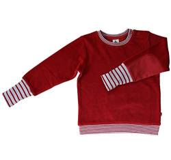 Leela Cotton Baby Kinder Nicky Sweatshirt Bio-Baumwolle 6 Farben Wählbar GOTS Jungen Mädchen Langarmshirt T-Shirt Gr. 62/68 bis 116 (116, Ziegelrot) von Leela Cotton