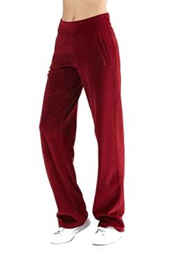 Leela Cotton Damen Nicky Hose Bio-Baumwolle Pyjamahose Wohlfuehlhose Freizeithose Schlafanzughosen1464 (L, Bordeaux) von Leela Cotton