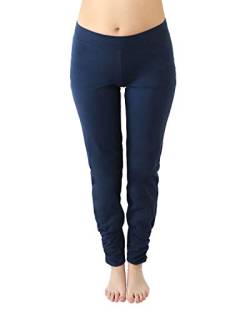 Leela Cotton Damen Yoga-Hose Bio-Baumwolle/Elasthan (XL, Navy) von Leela Cotton