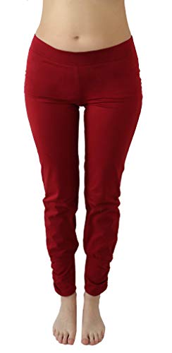 Leela Cotton Damen Yogahose Hose Bio-Baumwolle Freizeithose Sporthose Pilates (L, rot) von Leela Cotton