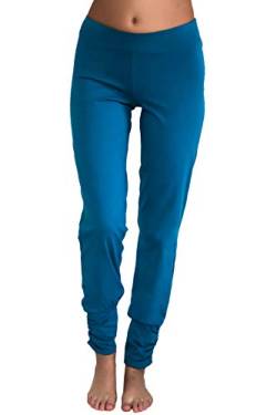 Leela Cotton Damen Yogahose Hose Bio-Baumwolle Freizeithose Sporthose Pilates (M, Petrol) von Leela Cotton