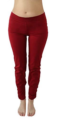 Leela Cotton Damen Yogahose Hose Bio-Baumwolle Freizeithose Sporthose Pilates (S, rot) von Leela Cotton