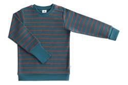 Leela Cotton Kinder Waffel Sweatshirt Bio-Baumwolle Unisex 2021-(Tanne/Tabasco, 86-92) von Leela Cotton