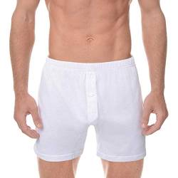 LeerKing Herren Boxershorts locker Unterhosen luftige Herren Unterwäsche mit Knopf 2er-Pack Weiß von LeerKing