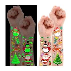 Leesgel Weihnachten Tattoos Kinder, Weihnachtsdekoration für Kinder, 120 Stile Leuchtende Temporäre Tattoos für Jungen Mädchen Kinder Geschenke Mitgebsel Weihnachtsfeier Geschenktüten Füllstoffe von Leesgel