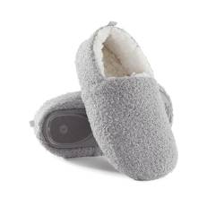 Leezepro Damen Hausschuhe Gartenschuhe Lammfell Bequem Filzhausschuhe Memory Foam Slippers Winter Warme Plüsch Pantoffeln (Grau, 36/37) von Leezepro