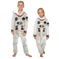 Leezeshaw Kinder 3D Sternenhimmel Eisen Spinne Gedruckt Onesies Schlafanzug Jungen Mädchen Malerei All-in-One Jumpsuit Schlafanzug Nachtwäsche Kostüme Gr. M, Nasa von Leezeshaw