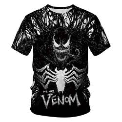 Leezeshaw Unisex 3D T-Shirts Herren Casual Marvel Heroes Venom/Spider-Man Printed Kurzarm T-Shirts Top Tees S-3XL, Venom 3, L von Leezeshaw
