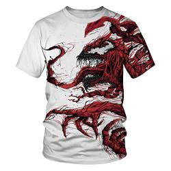 Leezeshaw Unisex 3D T-Shirts Herren Casual Marvel Heroes Venom/Spider-Man Printed Kurzarm T-Shirts Top Tees S-3XL, Venom 5, XL von Leezeshaw