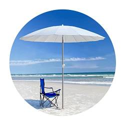 LefeDa 200cm Sonnenschirm Weiß Neigbar Sonnenschirm Mit Ständer Gartenschirm UV-Schutz Sonnenschirm Strand Wasserdicht Höhenverstellbar Mit 16 Rippen Abnehmbar Für Garten Schwimmbad Sandstrand von LefeDa
