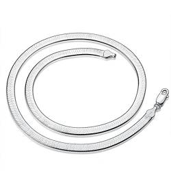 LKHJ 925 Silber Halskette 4MM Schlange Kette Männer & Frauen Paar Sterling Silber Schmuck Klinge Kette-50cm von Left Girl