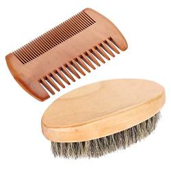 Bartbürste Bart, Bartbürste Ovaler Bürstenkamm Gesichtsbart Rasur Reinigungspflegeset Geschenk für Männer von Leftwei
