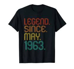 Legend Since May 1963 Year Of Birth Birthday Vintage 1963 T-Shirt von Legend Since May Birthday Vintage Men Women Tee