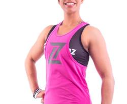LegendZ Frauen Sport Top Shirt Lang, Sportshirt ärmellos für Yoga Zumba Fitness Laufen I Lockeres und langes Damen Tanktop (Pink, M) von LegendZ