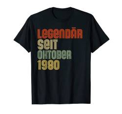 Legendär Seit Oktober 1980 Jahrgang Vintage 42 Geburtstag T-Shirt von Legendär Seit Geburtstag Lustiges Männer & Frauen