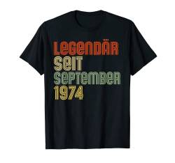 Legendär Seit September 1974 Jahrgang Vintage 48 Geburtstag T-Shirt von Legendär Seit Geburtstag Lustiges Männer & Frauen