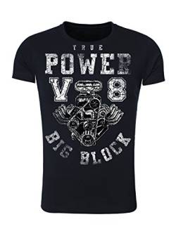 Legendary Items™ - True-Power-V8-Big-Block - Herren T-Shirt Printshirt Motorblock Vintage Verwaschen Navy 3XL von Legendary Items