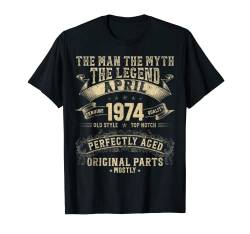 Männer 49. Geburtstag Mann in Mythologie Legend of April 1974 T-Shirt von Legendary Man Birthday April My Legendary Father