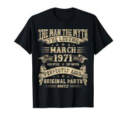 53. Geburtstag Geschenke für Männer Mythologie von März 1971 T-Shirt von Legendary Man Birthday March Mythical Man Tee